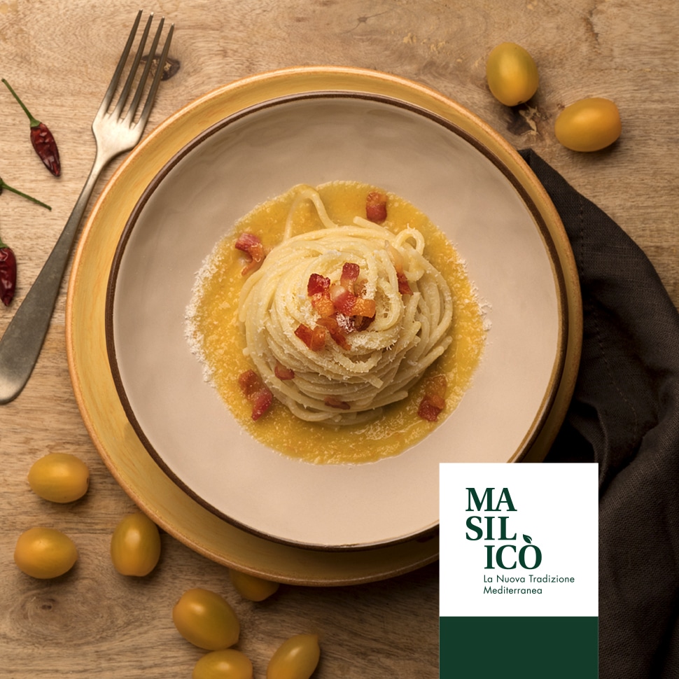 Spaghetti all’Amatriciana con pomodorini gialli - Ricetta della Settimana